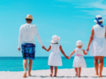 Family walking on the beach